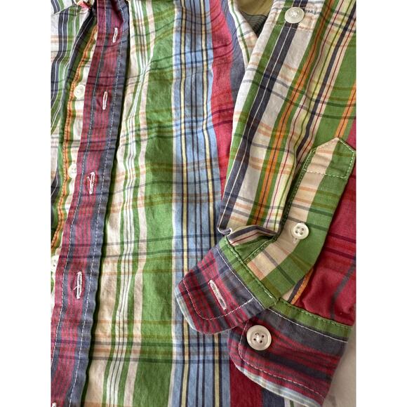 Kitestrings Hartstrings boys button down collar plaid long sleeve shirt sz 4 - Picture 3 of 6